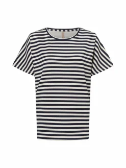 soyaconcept® Sweatshirts & Sweatjacken*Damen Kurzsarm-Sweatshirt - SC-Barni marine ecru gestreift