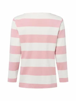 Marie Lund Shirts & Tops*Damen Langarmshirt ecru rosa gestreift