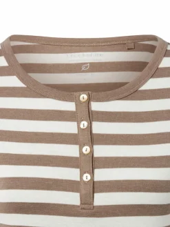 brookshire Shirts & Tops*Damen Langarmshirt melange ecru gestreift