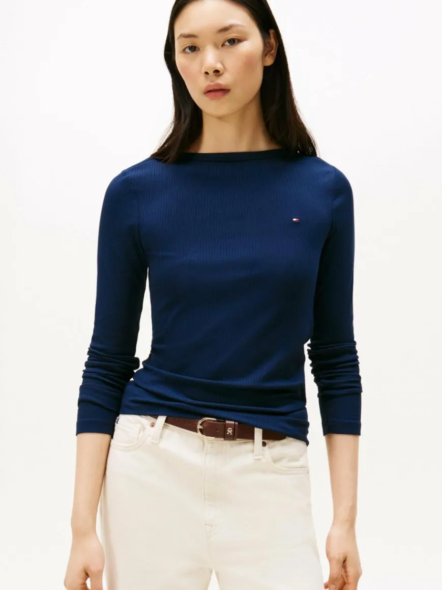 Tommy Hilfiger Shirts & Tops*Damen Langarmshirt marine uni