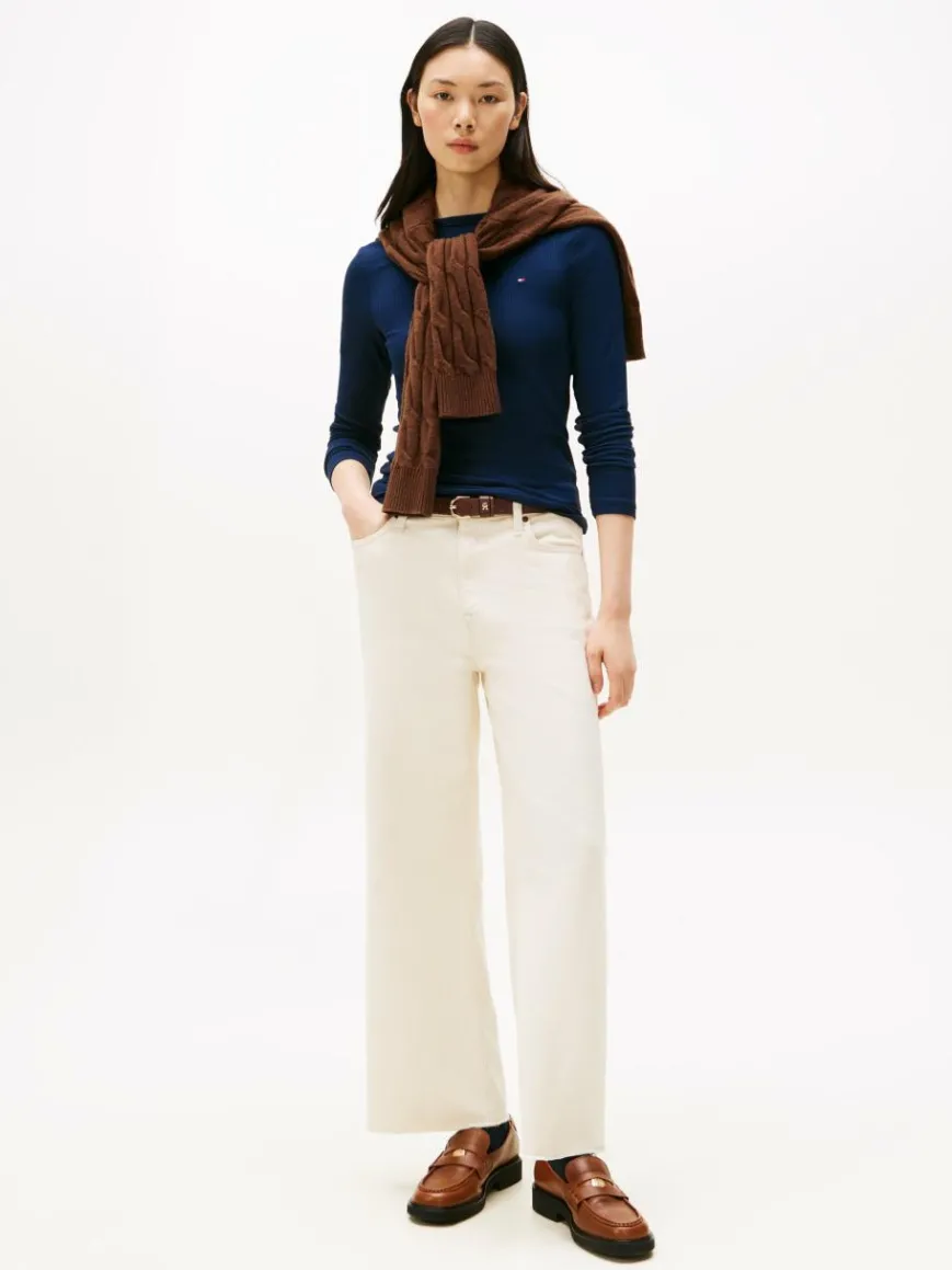 Tommy Hilfiger Shirts & Tops*Damen Langarmshirt marine uni