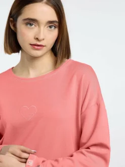 Frieda & Freddies Sweatshirts & Sweatjacken*Damen Langarmshirt koralle uni