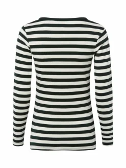 brookshire Shirts & Tops*Damen Langarmshirt tanne ecru gestreift