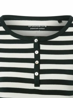 brookshire Shirts & Tops*Damen Langarmshirt tanne ecru gestreift