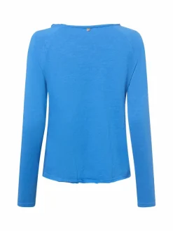Rich & Royal Shirts & Tops*Damen Langarmshirt blau uni