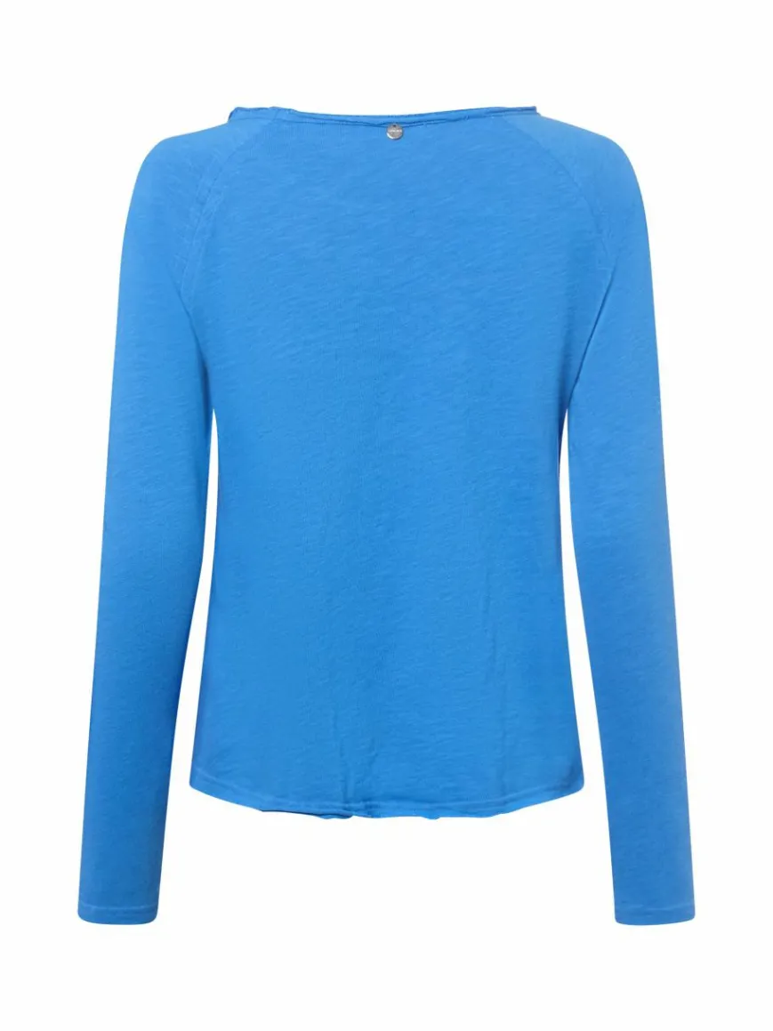 Rich & Royal Shirts & Tops*Damen Langarmshirt blau uni