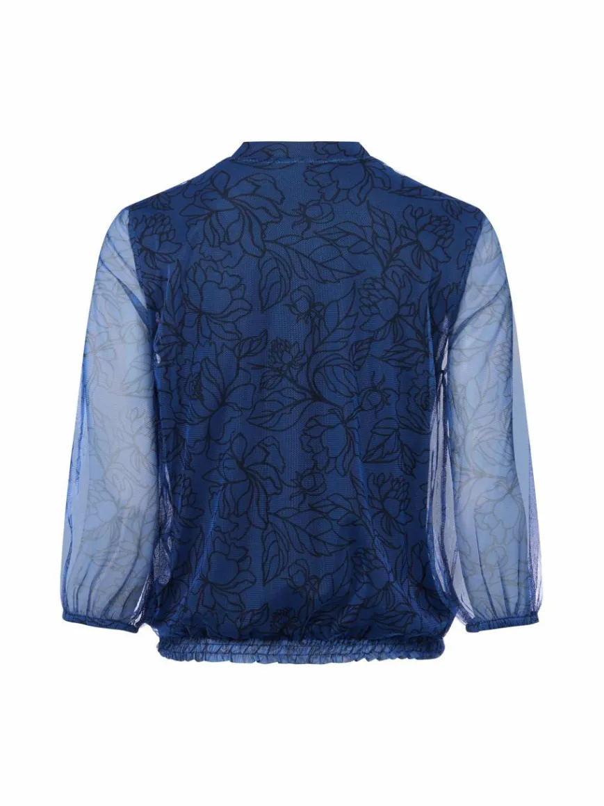 More & More Shirts & Tops*Damen Langarmshirt marine bedruckt