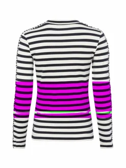 Marc Cain Sports Shirts & Tops*Damen Langarmshirt ecru schwarz gestreift