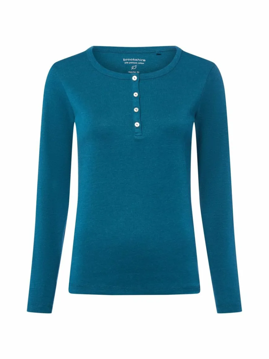 brookshire Shirts & Tops*Damen Langarmshirt petrol uni