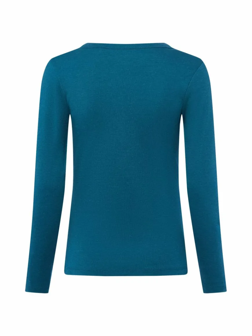 brookshire Shirts & Tops*Damen Langarmshirt petrol uni