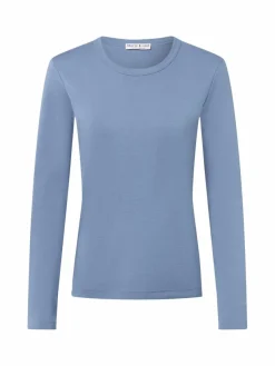 Marie Lund Shirts & Tops*Damen Langarmshirt indigo uni