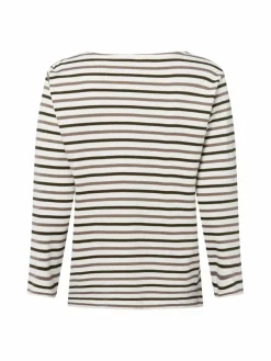 Marie Lund Shirts & Tops*Damen Langarmshirt ecru khaki gestreift