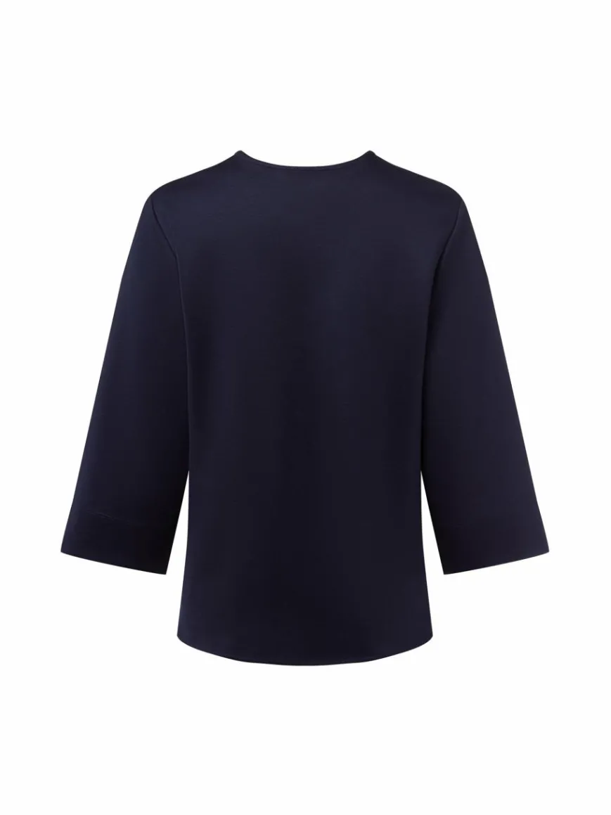 Rich & Royal Shirts & Tops*Damen Langarmshirt marine uni
