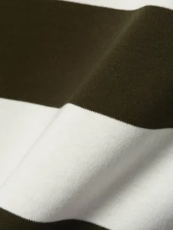 Marie Lund Shirts & Tops*Damen Langarmshirt ecru oliv gestreift