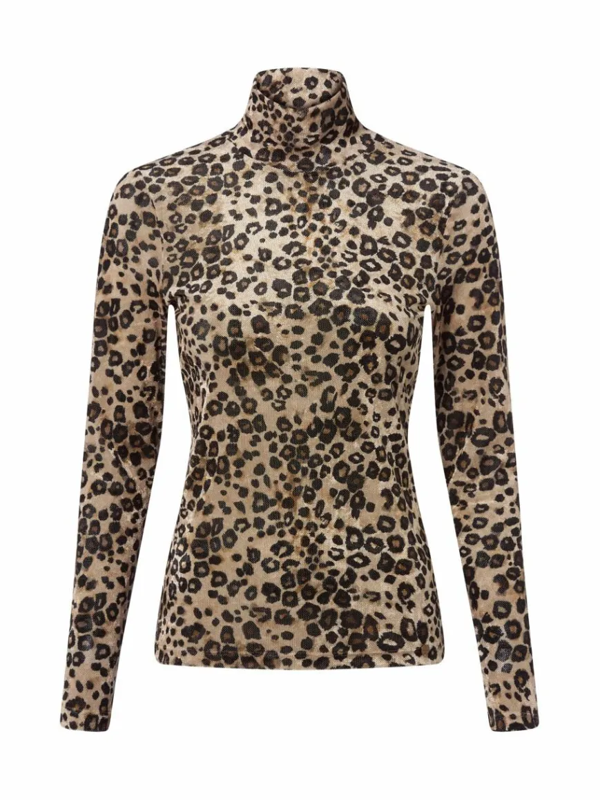 Marc Cain Collections Shirts & Tops*Damen Langarmshirt beige schwarz gemustert