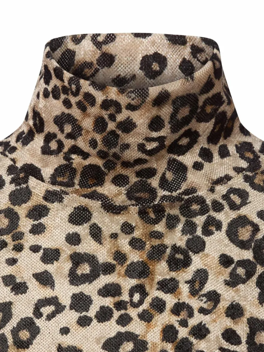 Marc Cain Collections Shirts & Tops*Damen Langarmshirt beige schwarz gemustert