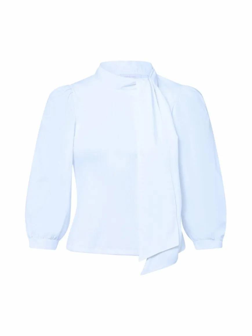 Rich & Royal Shirts & Tops*Damen Langarmshirt weiß uni