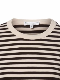 Marie Lund Shirts & Tops*Damen Langarmshirt beige schoko gestreift