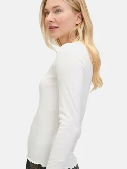 Cartoon Shirts & Tops*Damen Langarm-Shirt weiß uni