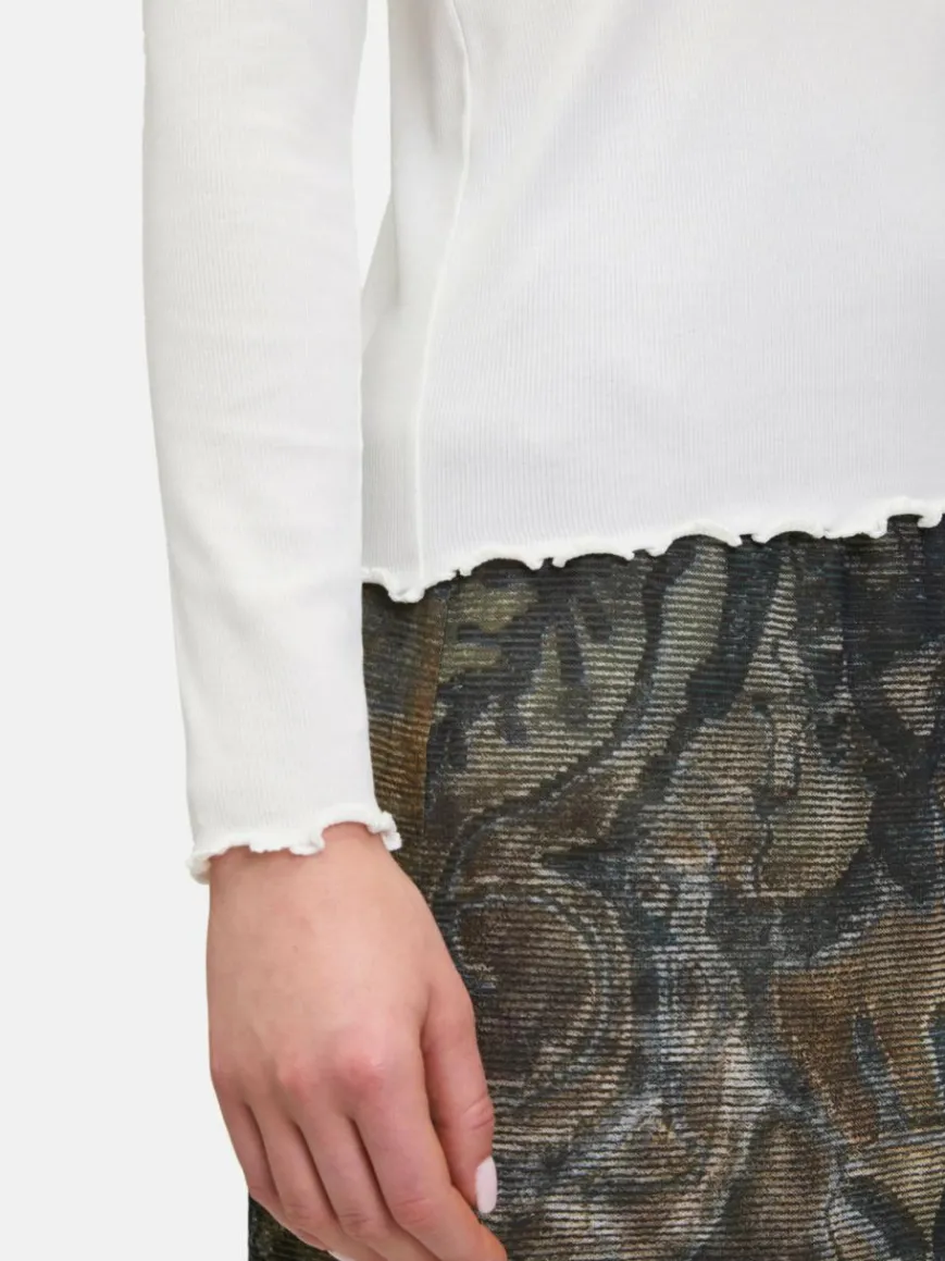 Cartoon Shirts & Tops*Damen Langarm-Shirt weiß uni