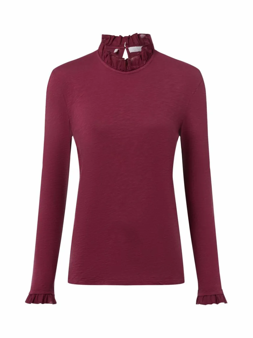 Rich & Royal Shirts & Tops*Damen Langarmshirt bordeaux uni