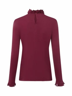 Rich & Royal Shirts & Tops*Damen Langarmshirt bordeaux uni