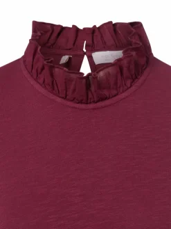 Rich & Royal Shirts & Tops*Damen Langarmshirt bordeaux uni