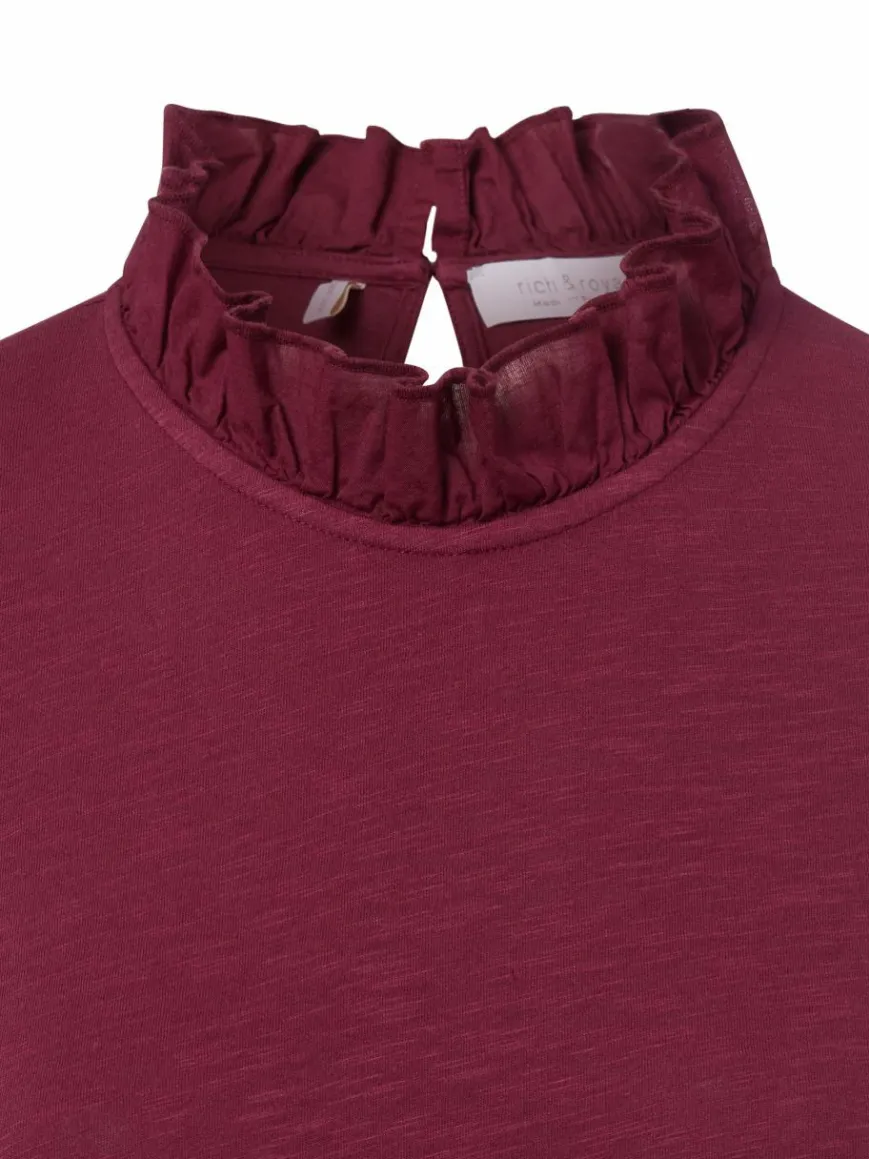 Rich & Royal Shirts & Tops*Damen Langarmshirt bordeaux uni