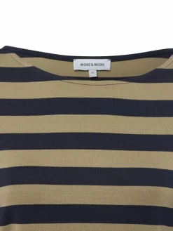 More & More Shirts & Tops*Damen Langarmshirt marine khaki gestreift