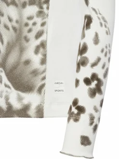 Marc Cain Sports Shirts & Tops*Damen Langarmshirt weiß khaki bedruckt