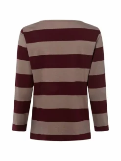 Marie Lund Shirts & Tops*Damen Langarmshirt nougat bordeaux gestreift