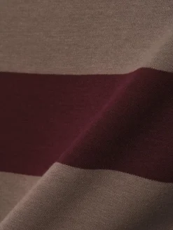 Marie Lund Shirts & Tops*Damen Langarmshirt nougat bordeaux gestreift