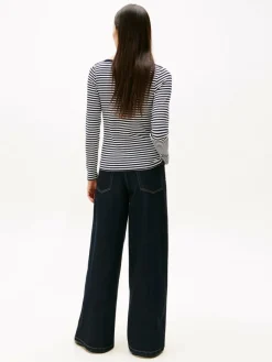 Tommy Hilfiger Shirts & Tops*Damen Langarmshirt marine weiß gestreift