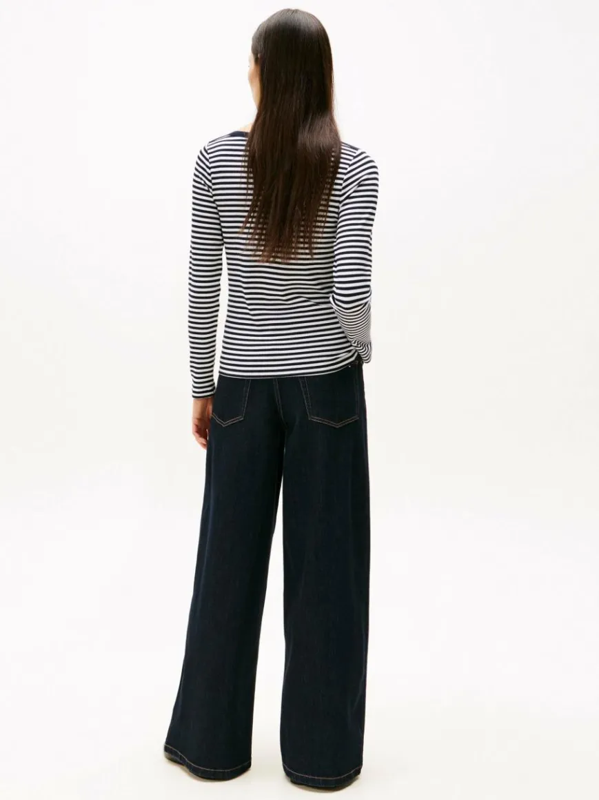 Tommy Hilfiger Shirts & Tops*Damen Langarmshirt marine weiß gestreift