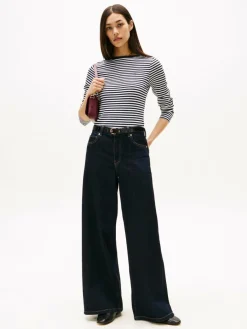 Tommy Hilfiger Shirts & Tops*Damen Langarmshirt marine weiß gestreift