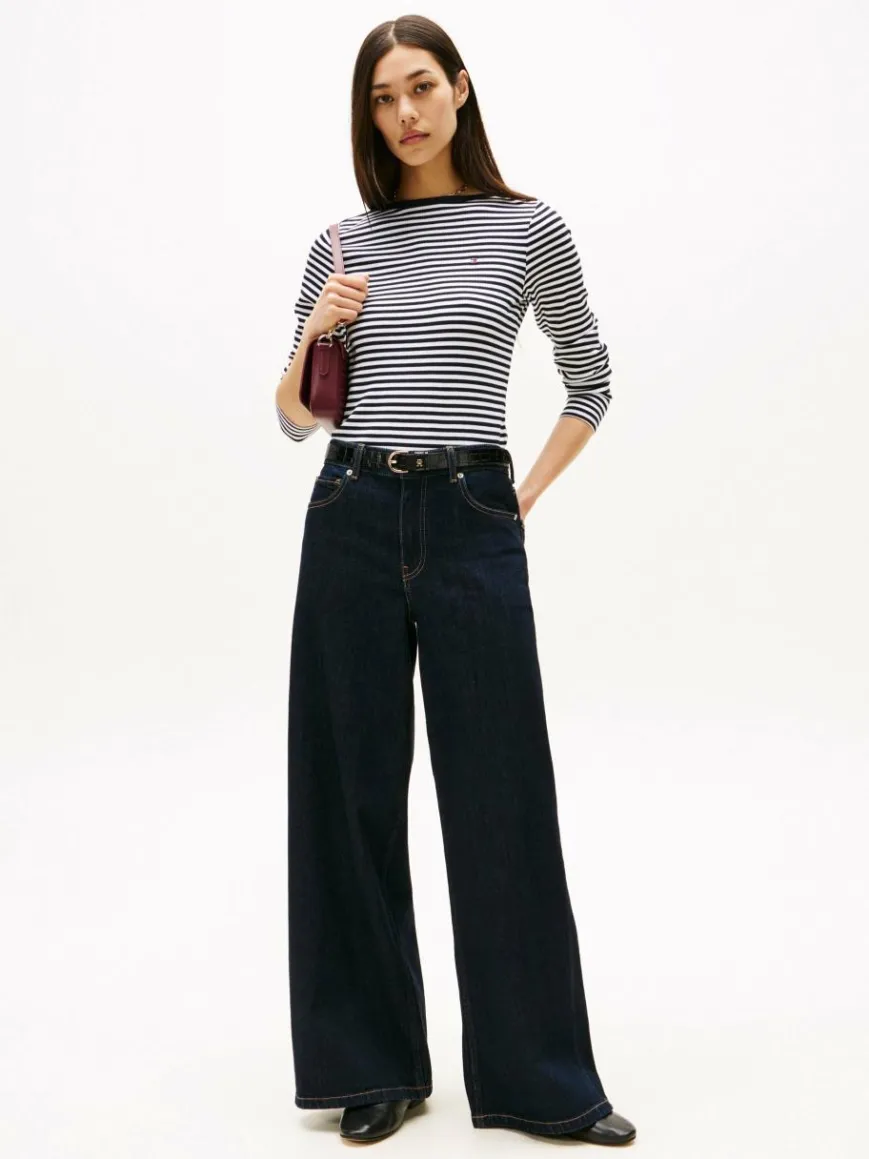 Tommy Hilfiger Shirts & Tops*Damen Langarmshirt marine weiß gestreift