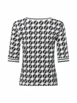 Marc Cain Sports Shirts & Tops*Damen Langarmshirt ecru marine gemustert