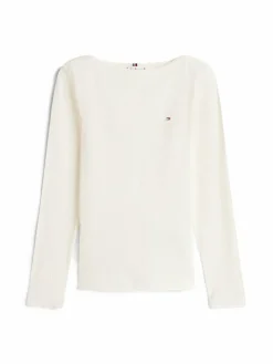 Tommy Hilfiger Shirts & Tops*Damen Langarmshirt weiß uni