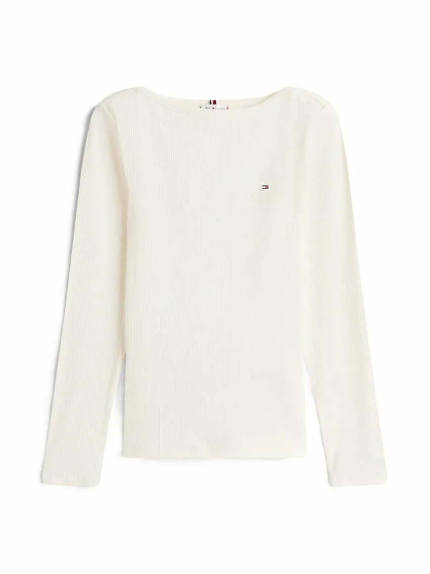 Tommy Hilfiger Shirts & Tops*Damen Langarmshirt weiß uni