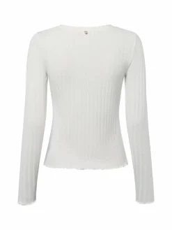 Rich & Royal Shirts & Tops*Damen Langarmshirt ecru uni