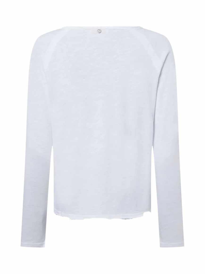 Rich & Royal Shirts & Tops*Damen Langarmshirt weiß uni