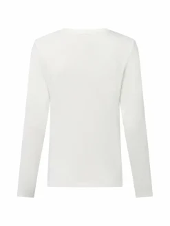 Marie Lund Shirts & Tops*Damen Langarmshirt ecru uni