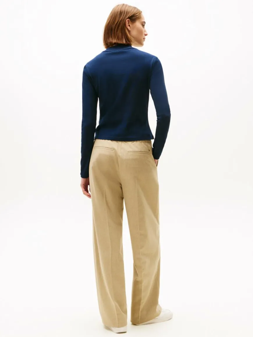 Tommy Hilfiger Shirts & Tops*Damen Langarmshirt - marine uni