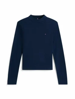 Tommy Hilfiger Shirts & Tops*Damen Langarmshirt - marine uni