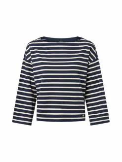 Weekend Max Mara Shirts & Tops*Damen Langarmshirt - Campale marine ecru gestreift
