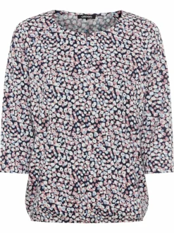 Olsen Shirts & Tops*Damen Langarmshirt - Clara marine altrosa gemustert