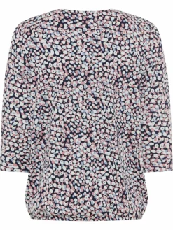 Olsen Shirts & Tops*Damen Langarmshirt - Clara marine altrosa gemustert