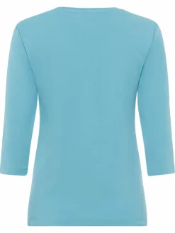Olsen Shirts & Tops*Damen Langarmshirt - Edda türkis bedruckt