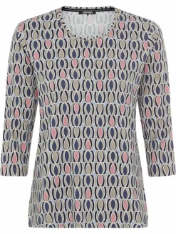 Olsen Shirts & Tops*Damen Langarmshirt - Edda marine altrosa gemustert