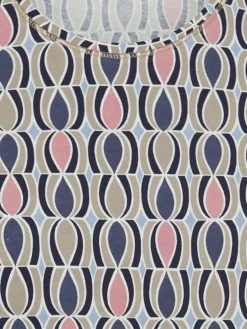 Olsen Shirts & Tops*Damen Langarmshirt - Edda marine altrosa gemustert